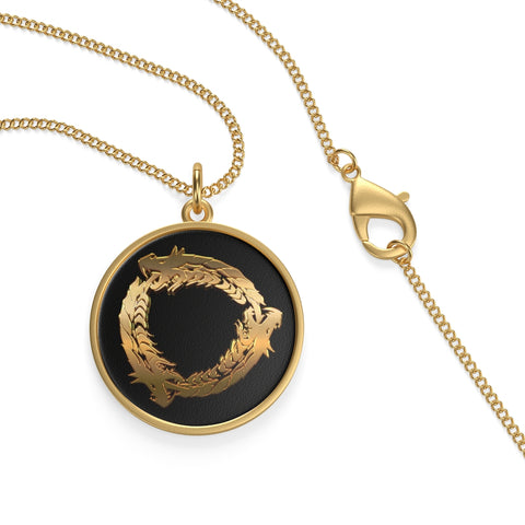 Gold Ouroboros Single Loop Necklace