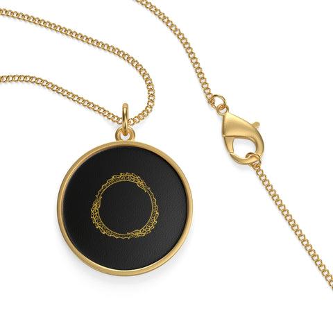 Gold Old Futhark Ouroboros Single Loop Necklace
