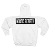 Black & White Nordic Rebirth AOP Zip Hoodie