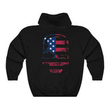 Black & White Ymir American Flag Skull Heavy Blend™ Hooded Sweatshirt