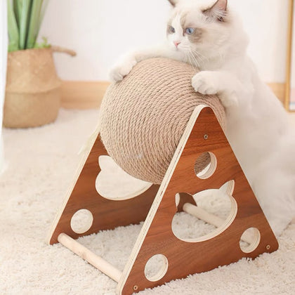 ClawTastic Interactive Cat Scratcher Board with Sisal Rope Ball and Scratch Pads