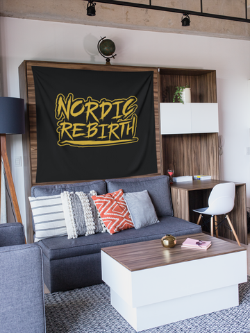 Gold Nordic Rebirth Indoor Wall Tapestry