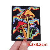 Mushroom Bottle Patch Iron On Patches On Clothes Cartoon Embroidered Patches For Clothing Thermoadhesive Patches Flower Stickers