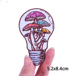 Mushroom Bottle Patch Iron On Patches On Clothes Cartoon Embroidered Patches For Clothing Thermoadhesive Patches Flower Stickers