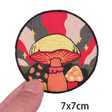 Mushroom Bottle Patch Iron On Patches On Clothes Cartoon Embroidered Patches For Clothing Thermoadhesive Patches Flower Stickers