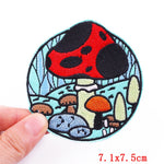 Mushroom Bottle Patch Iron On Patches On Clothes Cartoon Embroidered Patches For Clothing Thermoadhesive Patches Flower Stickers