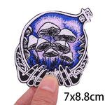 Mushroom Bottle Patch Iron On Patches On Clothes Cartoon Embroidered Patches For Clothing Thermoadhesive Patches Flower Stickers