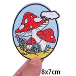 Mushroom Bottle Patch Iron On Patches On Clothes Cartoon Embroidered Patches For Clothing Thermoadhesive Patches Flower Stickers