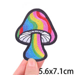 Mushroom Bottle Patch Iron On Patches On Clothes Cartoon Embroidered Patches For Clothing Thermoadhesive Patches Flower Stickers