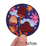 Mushroom Bottle Patch Iron On Patches On Clothes Cartoon Embroidered Patches For Clothing Thermoadhesive Patches Flower Stickers