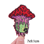 Mushroom Bottle Patch Iron On Patches On Clothes Cartoon Embroidered Patches For Clothing Thermoadhesive Patches Flower Stickers