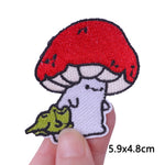 Mushroom Bottle Patch Iron On Patches On Clothes Cartoon Embroidered Patches For Clothing Thermoadhesive Patches Flower Stickers