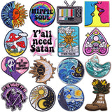 Mushroom Bottle Patch Iron On Patches On Clothes Cartoon Embroidered Patches For Clothing Thermoadhesive Patches Flower Stickers