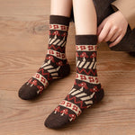 Thickened Warm Wool Socks Tube Socks Casual Socks Autumn and Winter Warm Comfortable Cotton Checkerboard Mushroom Cute Socks