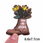 Mushroom Bottle Patch Iron On Patches On Clothes Cartoon Embroidered Patches For Clothing Thermoadhesive Patches Flower Stickers