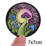 Mushroom Bottle Patch Iron On Patches On Clothes Cartoon Embroidered Patches For Clothing Thermoadhesive Patches Flower Stickers