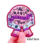 Mushroom Bottle Patch Iron On Patches On Clothes Cartoon Embroidered Patches For Clothing Thermoadhesive Patches Flower Stickers