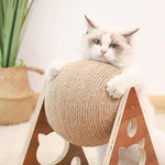 ClawTastic Interactive Cat Scratcher Board with Sisal Rope Ball and Scratch Pads