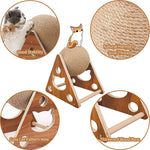 ClawTastic Interactive Cat Scratcher Board with Sisal Rope Ball and Scratch Pads