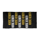 Gold & White Nordic Rebirth Pattern Beach Towel