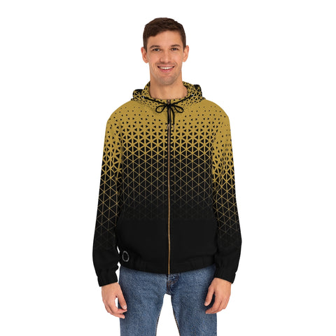 Gold Geo Gilded Full-Zip Hoodie (AOP)