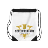 White & Gold Nordic Rebirth Drawstring Bag