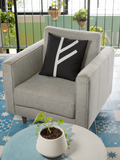 White Fehu Rune Pillow