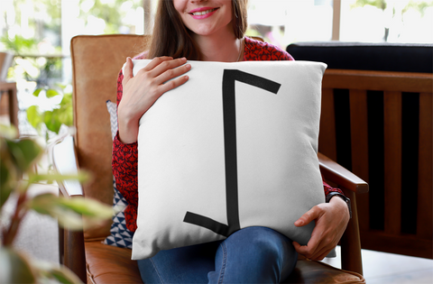 Black Eiwaz Rune Pillow