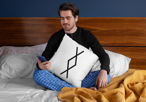 Black Inguz Rune Pillow