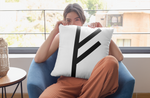 Black Fehu Rune Pillow