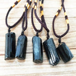 Natural Black Tourmaline Stone Necklace